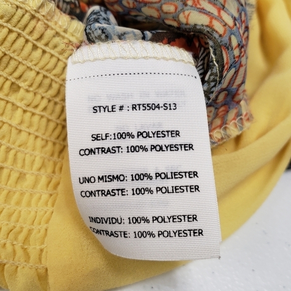 Ryu Womens Yellow Sheer Top Size Small - Picture 6 of 8